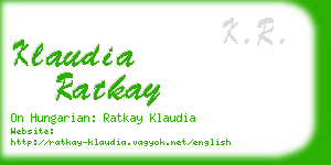 klaudia ratkay business card